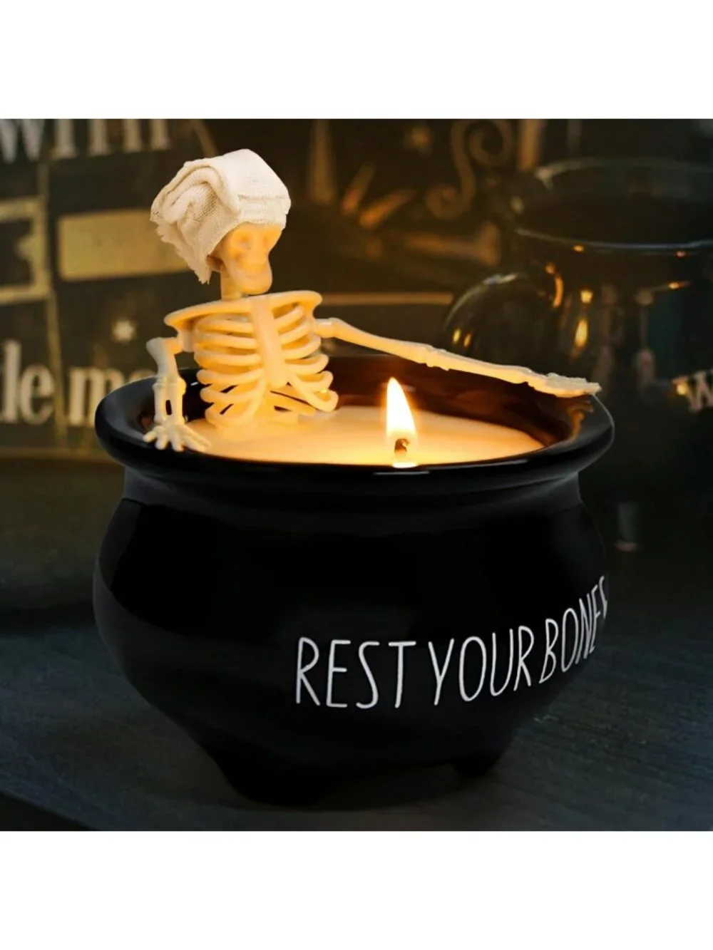 Cute Skeleton Candles - Halloween Indoor Decor for Spooky Home Vibes